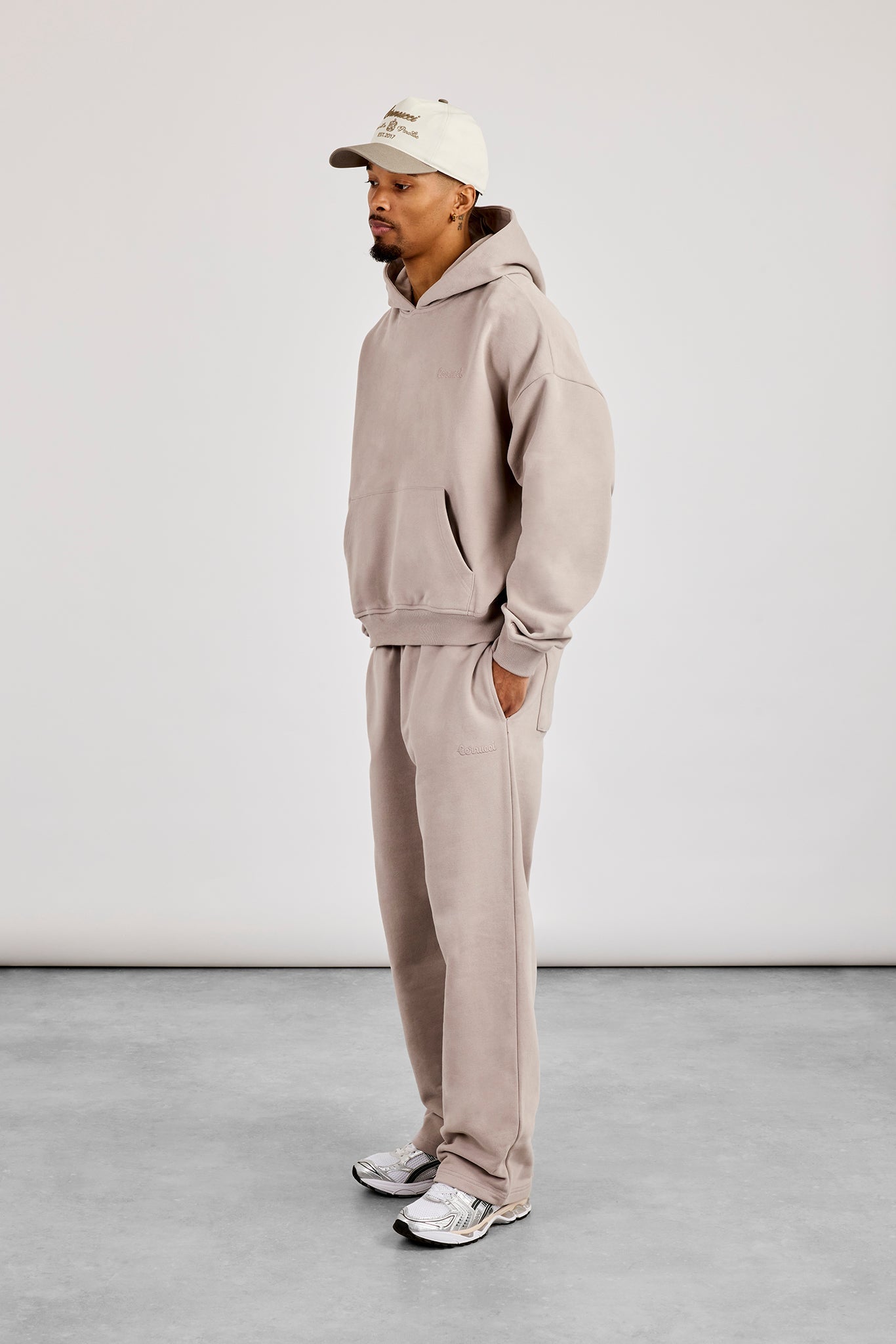 Mens Boxy Hoodie & Relaxed Jogger - Stone